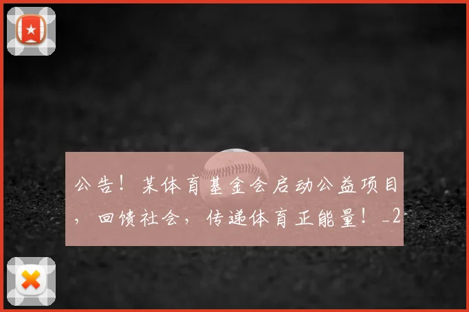 公告！某体育基金会启动公益项目，回馈社会，传递体育正能量！_20260718004453